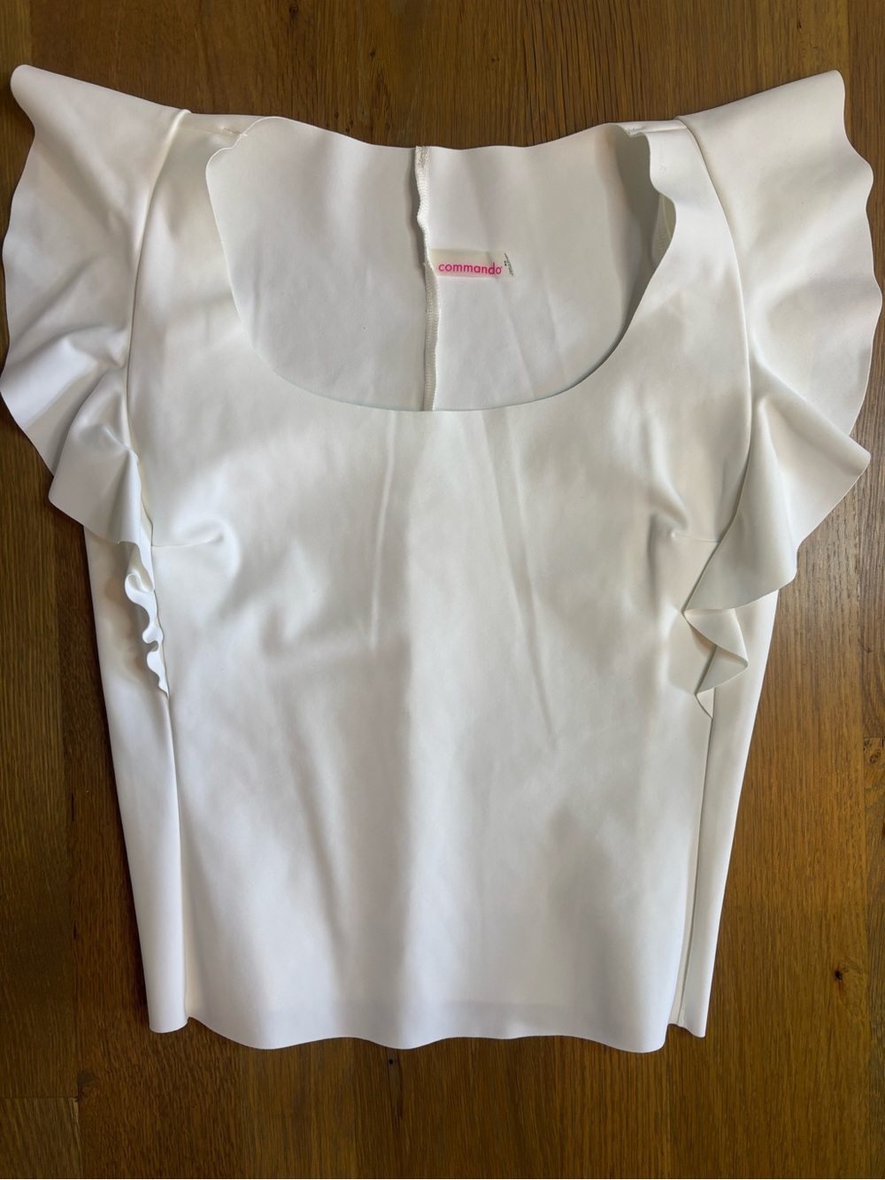 Commando white crop top square neck exaggerated sleeves. Xsmall